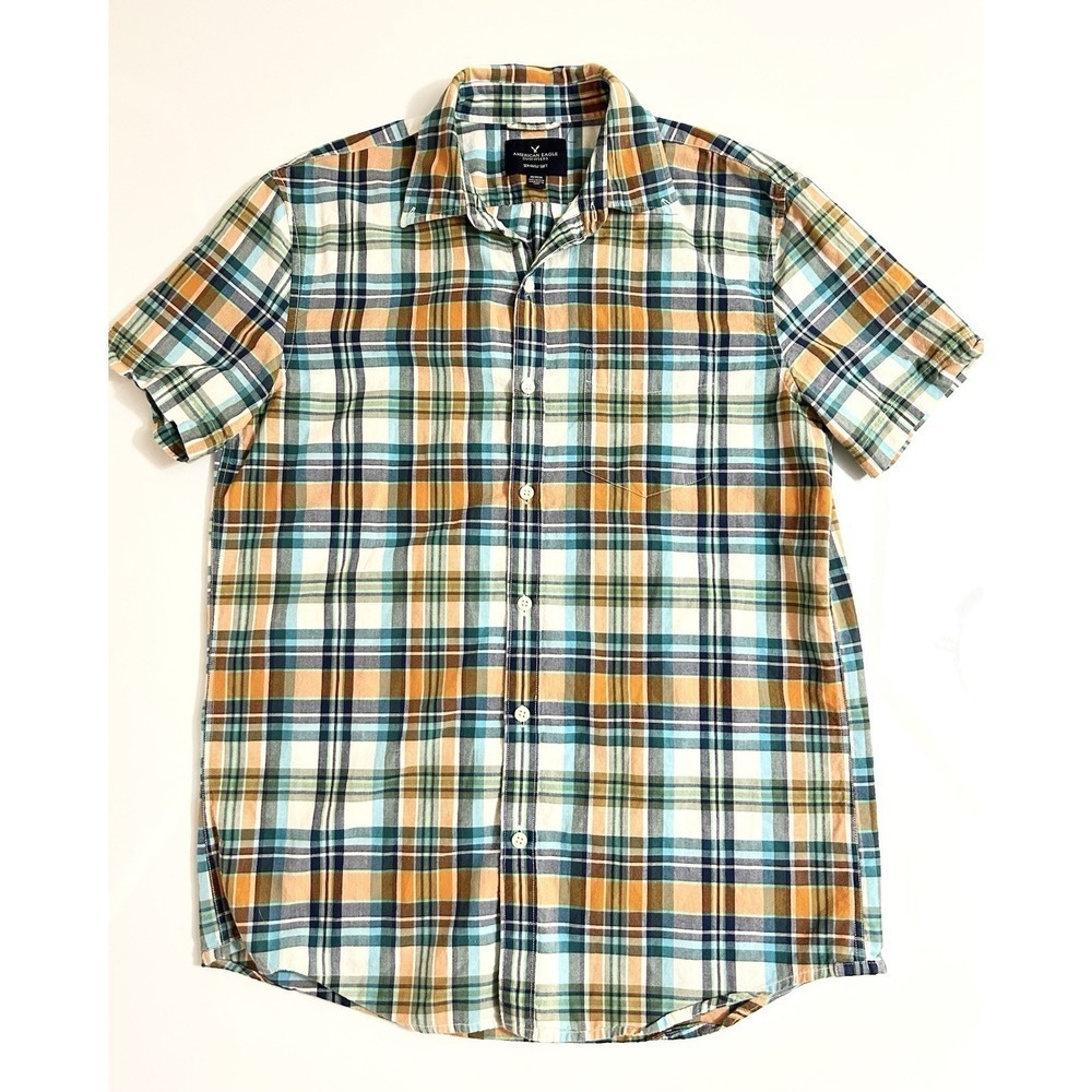 American Eagle Outfitters Men's Button Down Short Sleeve Shirt Medium